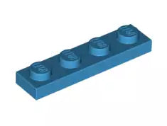 LEGO Platten 3710 Platte 1x4, dunkel-azurblau