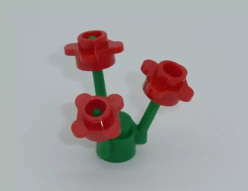 LEGO Pflanzen 3741-12 Blume mit 3 vierblättrigen Blüten, rot