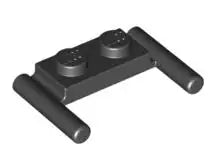 LEGO Sonderplatten 3839b Platte 1x2 mit Griffen, schwarz