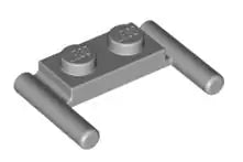 LEGO Sonderplatten 3839b Platte 1x2 mit Griffen, hellgrau
