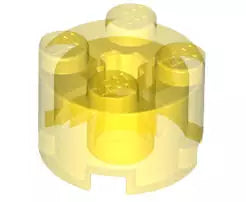 LEGO Steine 3941 Rundstein 2x2 mit Achsloch, transparent-gelb