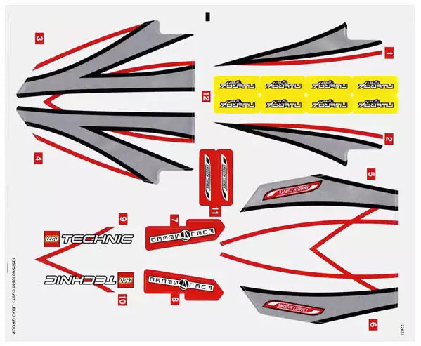 LEGO Technic STICKERBOGEN 42000stk01+02 Grand Prix Racer