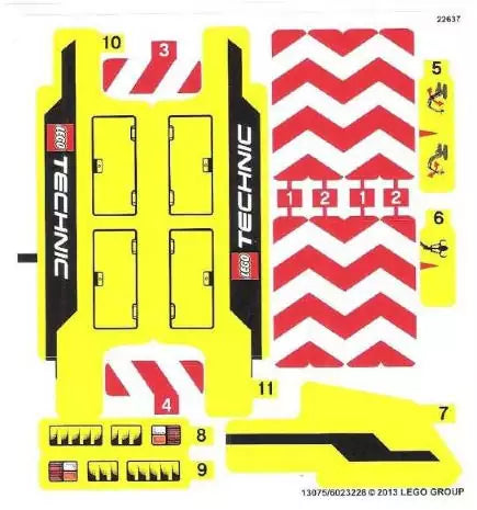 LEGO Technic STICKERBOGEN 42006stk01 Raupenbagger
