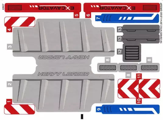 LEGO Technic STICKERBOGEN 42023stk01 Baustellen-Set