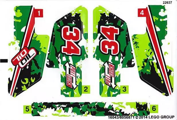 LEGO Technic STICKERBOGEN 42027stk01 Action Wüsten-Buggy