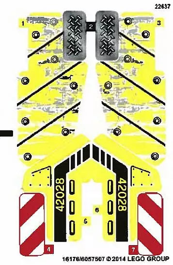 LEGO Technic STICKERBOGEN 42028stk01 Bulldozer