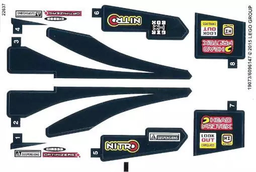 LEGO Technic STICKERBOGEN 42033stk01 Action Raketenauto