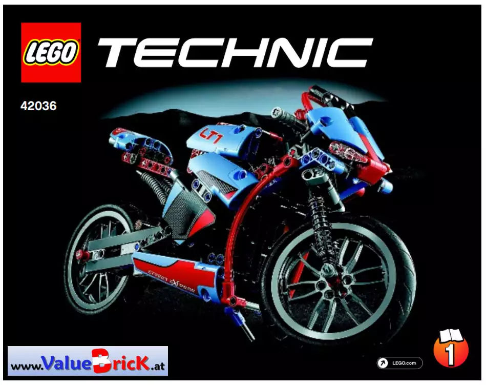 LEGO Technic BAUANLEITUNG 42036 Straßenmotorrad