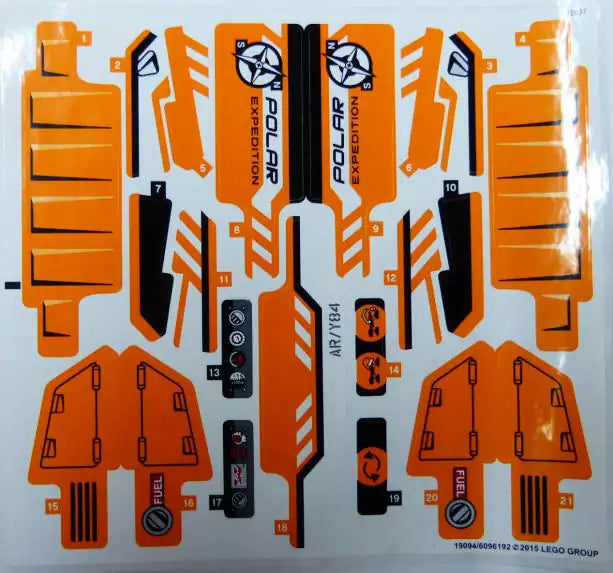 LEGO Technic STICKERBOGEN 42038stk01 Arktis-Kettenfahrzeug