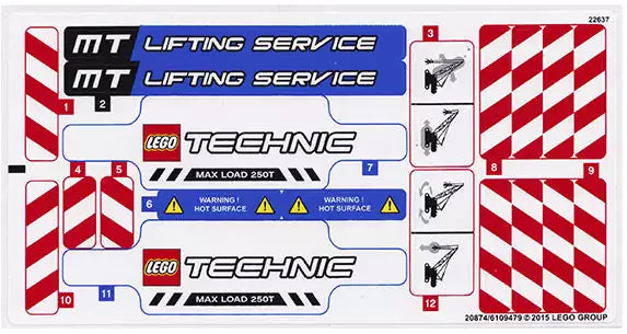 LEGO Technic STICKERBOGEN 42042stk01 Seilbagger