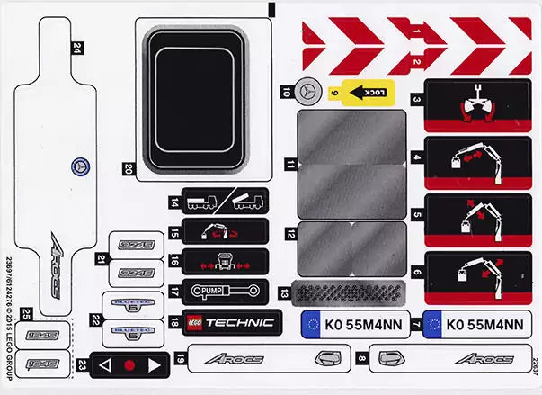LEGO Technic STICKERBOGEN 42043stk01 Mercedes-Benz Arocs 3245