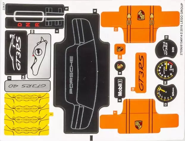 LEGO Technic STICKERBOGEN 42056stk01 Porsche 911 GT3 RS