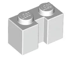 LEGO Sondersteine 4216 Stein 1x2 mit Nut, weiß