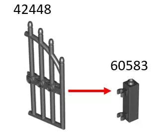 LEGO Türen und Fenster 42448 Gittertorflügel gewölbt 1x4x9