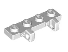 LEGO Gelenke 44568 Scharnierplatte 4x1 (2 Finger, rastend), weiß