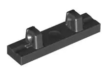LEGO Gelenke 44822 Scharnierfliese 1x4 (2 Finger, rastend), schwarz