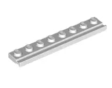 LEGO Sonderplatten 4510 Platte 1x8 mit Schiene, weiß
