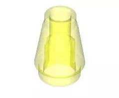 LEGO Schrägsteine 4589 Kegel 1x1 mit Noppe, transparent-neongrün