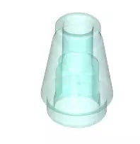 LEGO Schrägsteine 4589 Kegel 1x1 mit Noppe, transparent-hellblau