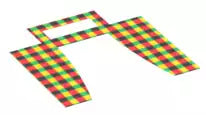 LEGO Stoff 4632140 Vorhang kariert (aus 10220 VW-T1), rot/gelb/grün