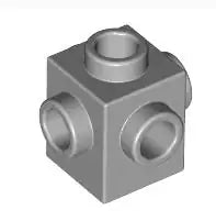 LEGO Sondersteine 4733 Stein 1x1 mit Noppen an 4 Seiten, hellgrau