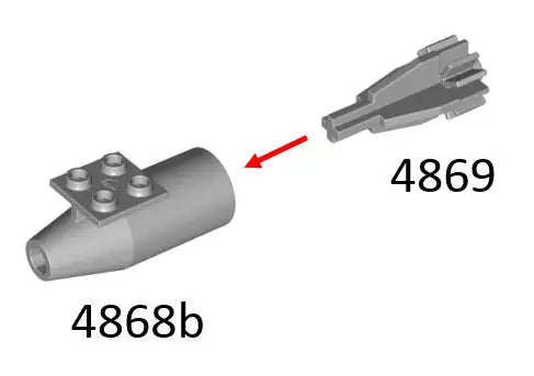 LEGO Luftfahrt 4868b Turbinengehäuse groß mit Platte 2x2, hellgrau