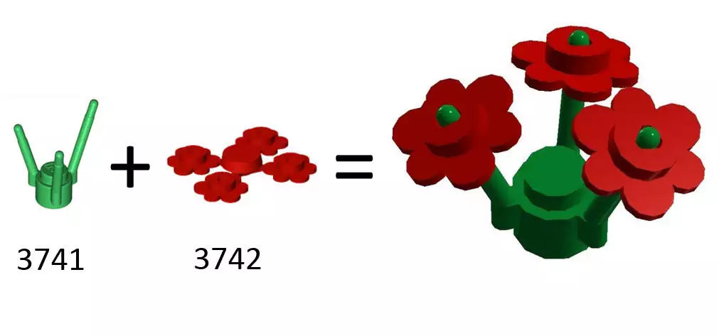 LEGO Pflanzen 3742 Blumenblüten, knalldunkelpink