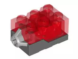 LEGO Elektrik 54930c01 Lichtstein 2x3x1 1/3, dunkelgrau/transparent-rot