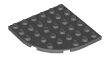 LEGO Sonderplatten 6003 Platte 6x6 mit abgerundetem Eck, dunkelgrau