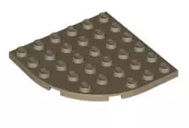 LEGO Sonderplatten 6003 Platte 6x6 mit abgerundetem Eck, dunkelbeige