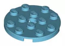 LEGO Platten 60474 Platte rund 4x4 mit Loch, mittel-azurblau