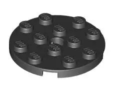 LEGO Platten 60474 Platte rund 4x4 mit Loch, schwarz