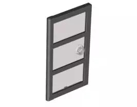 LEGO Türen und Fenster 60797c02 Türblatt für Rahmen 1x4x6, schwarz mit transparent-schwarzem Glas