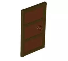 LEGO Türen und Fenster 60797c03 Türblatt für Rahmen 1x4x6, dunkebraun mit rotbrauner Füllung