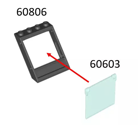LEGO Türen und Fenster 60806 Dachfensterrahmen 4x4x3, schwarz