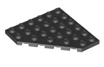 LEGO Sonderplatten 6106 Platte 6x6 mit abgeschrägtem Eck, schwarz