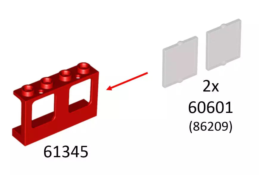 LEGO Türen und Fenster 61345 Fensterrahmen 1x4x2, dunkelblau