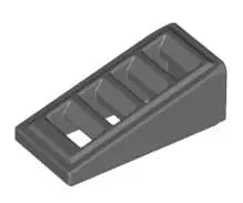LEGO Schrägsteine 61409 Dachstein 2x1x2/3 mit Gitter, dunkelgrau