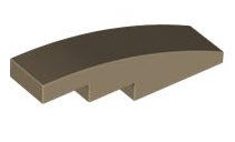 LEGO Schrägsteine 61678 Bogenstein 1x4 ohne Noppen, dunkelbeige