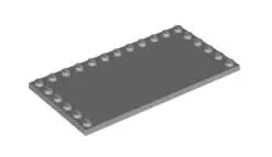 LEGO Fliesen 6178 Fliese 6x12 mit Noppen an drei Seiten, hellgrau