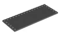 LEGO Fliesen 6205 Fliese 6x16 mit Noppen an drei Seiten, dunkelgrau