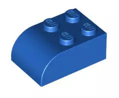 LEGO Schrägsteine 6215 Bogenstein 2x3 mit 4 Noppen, blau