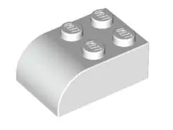LEGO Schrägsteine 6215 Bogenstein 2x3 mit 4 Noppen, weiß