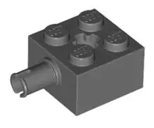 LEGO Sondersteine 6232 Stein 2x2 mit Pin und Achsloch, dunkelgrau