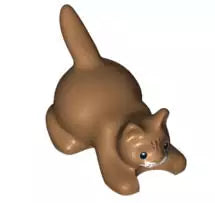 LEGO Tiere 6251pb03 Kätzchen duckend, mitteldunkel fleischfarben