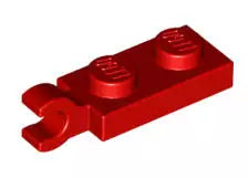 LEGO Sonderplatten 63868 Platte 1x2 mit Clip (waagrecht), rot