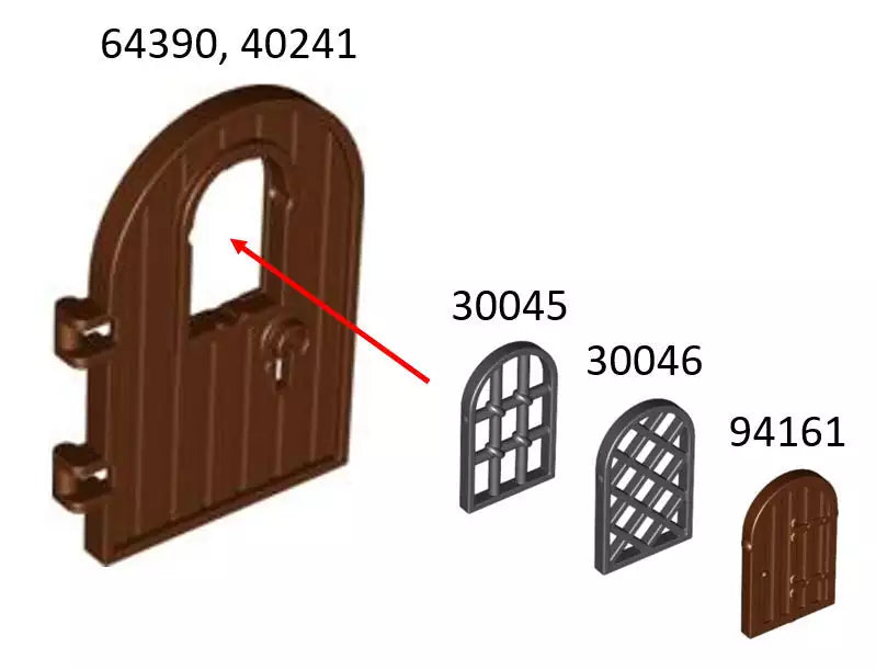 LEGO Türen und Fenster 30046 Gittereinsatz für Rahmen 1x2x2 2/3, schwarz