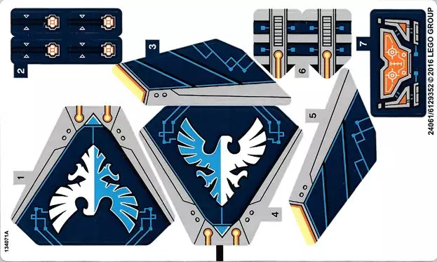 LEGO Nexo Knights  STICKERBOGEN 70315 Clays Klingen-Cruiser