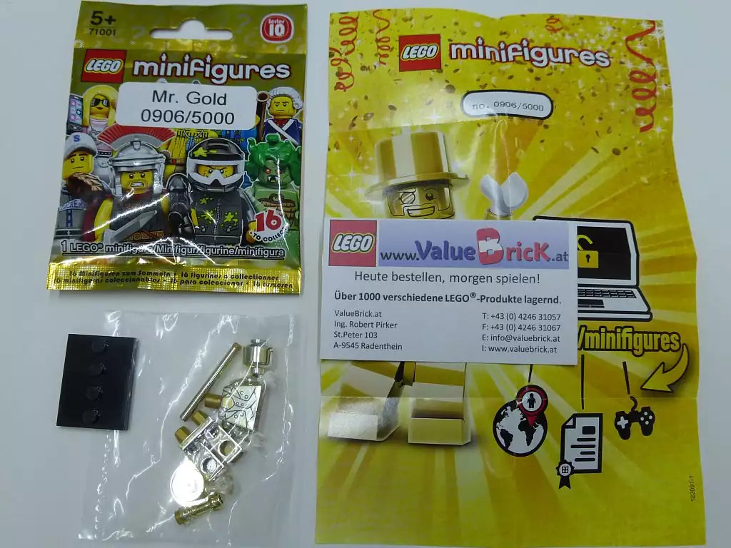 LEGO Minifiguren Serie 10  71001-17 Mister Gold Seriennummer 0906