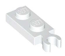 LEGO Sonderplatten 78256 Platte 1x2 mit Clip (senkrecht), weiß